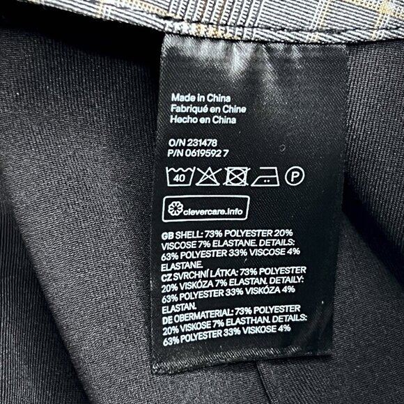 H & M Gray Plaid Asymmetrical Ruffles Corpcore Mini Skirt Size 4 - NWT - Picture 6 of 6